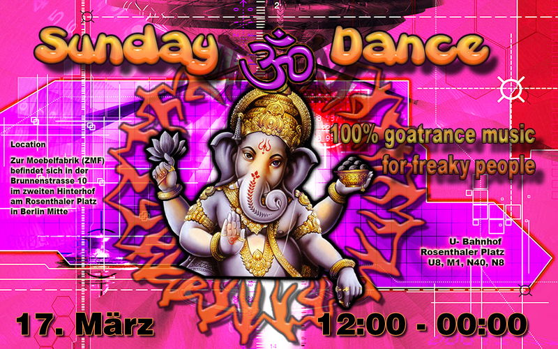 Party Flyer Sunday Dance ~Spontaneously & Freaky~ 17 Mar '13, 12:00