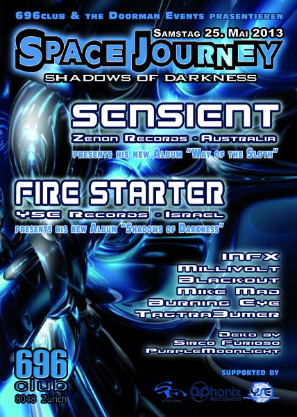 Party Flyer Space Journey - Shadows of darkness 25 May '13, 23:00