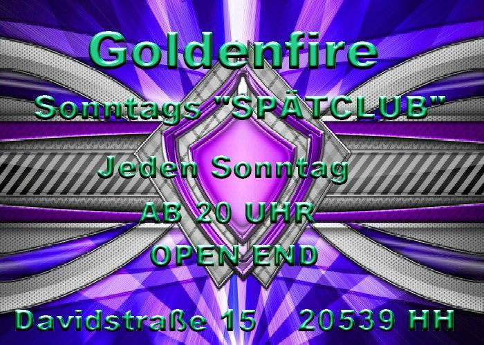Party Flyer Goldenfire " Sonntagsspätclub " 26 May '13, 20:00