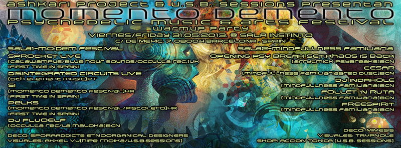 Party Flyer Ashkari Project & U.S.B Sessions presentan: MOMENTO DEMENTO FESTIVAL WARMUP 31 May '13, 23:30