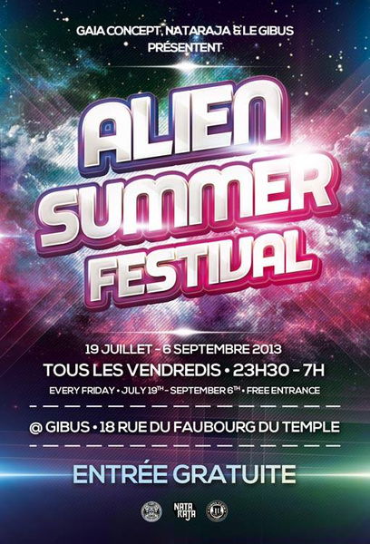 Party Flyer Alien Summer Festival 19 Jul '13, 23:00