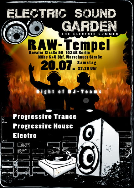 Party Flyer Electric Sound Garden @ RAW-Tempel 20 Jul '13, 23:30