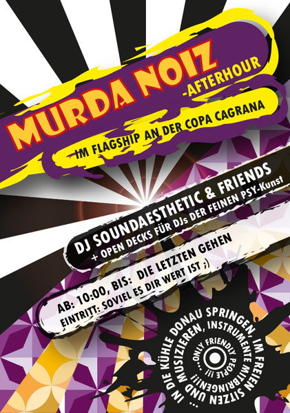 Party Flyer Psy - Afterhour - Murda Noiz - FLAGSHIP Copa Kagrana 21 Jul '13, 10:00