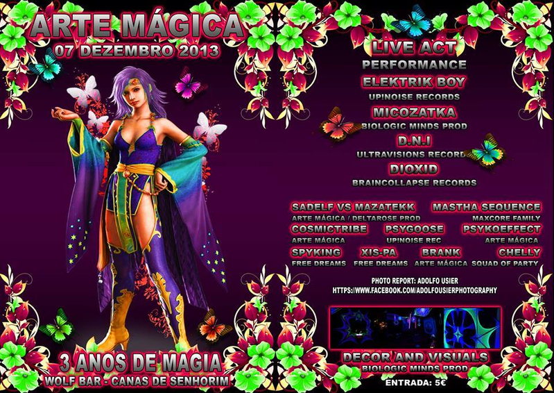 Party Flyer ***3 ANOS DE ARTE MÁGICA*** 7 Dec '13, 23:30