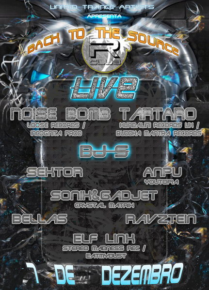 Party Flyer United Trance Artists Apresenta 7 de DezembrBack to The Source - Psytrance Party 7 Dec '13, 23:00