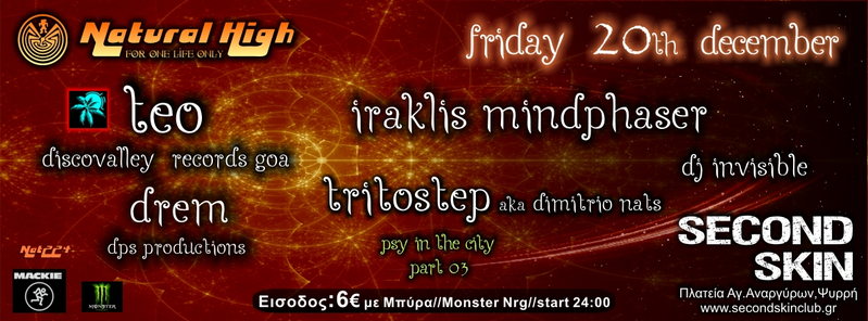 Party Flyer NATURAL HIGH(nat224) 20 Dec '13, 23:30