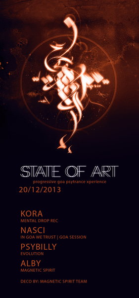 Party Flyer STATE OF ART : DARKPSY FRIDAY ;) 20 Dec '13, 22:00