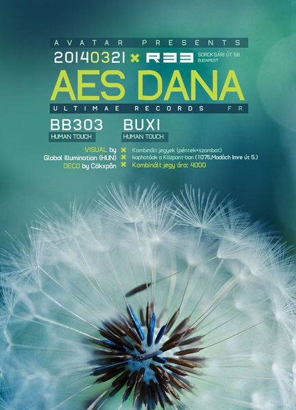 Party Flyer AMBIENT AVATAR Presents : AES DANA (Ultimae Records) - LIVE (FR) 21 Mar '14, 22:00