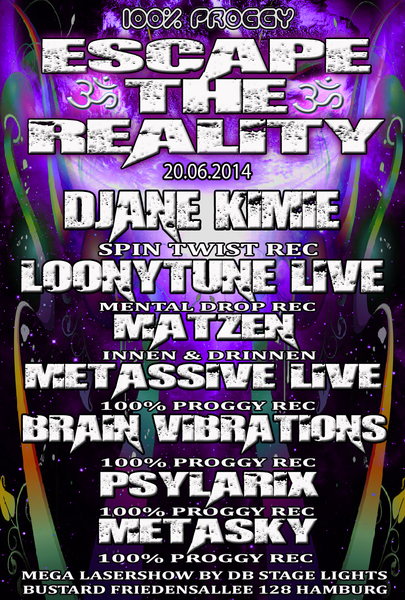 Party Flyer ૐ escape the reality ૐ 20 Jun '14, 23:00