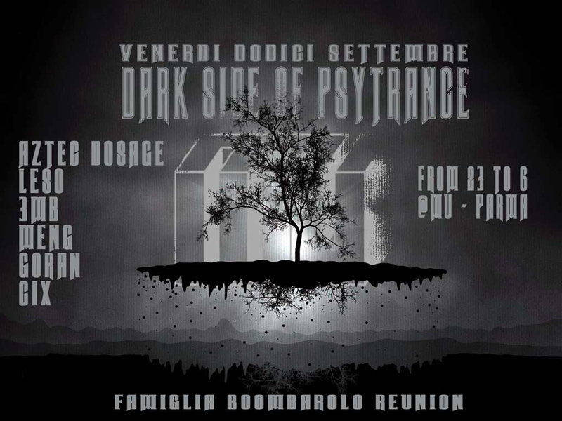 Party Flyer !! DARK SIDE of psytrance !! -- Aztec Dosage LIVE + Siscosis Leso Meng Goran Cix 12 Sep '14, 23:00