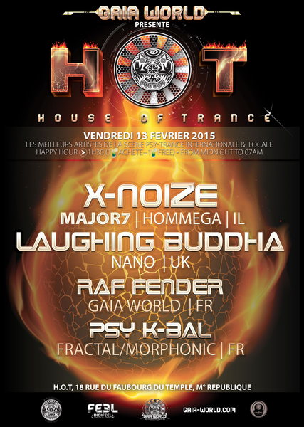 Party Flyer H.O.T (House of Trance) 13 Feb '15, 23:30