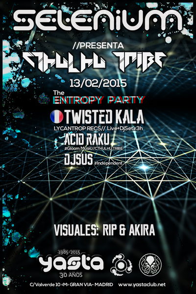 Party Flyer SELENIUM & CTHULHU TRIBE - TWISTED KALA (FR) 13 Feb '15, 23:30