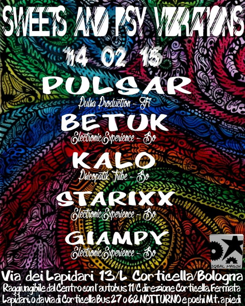 Party Flyer SWEETS & PSICHEDELIC VIBRATIONS 14 Feb '15, 22:30
