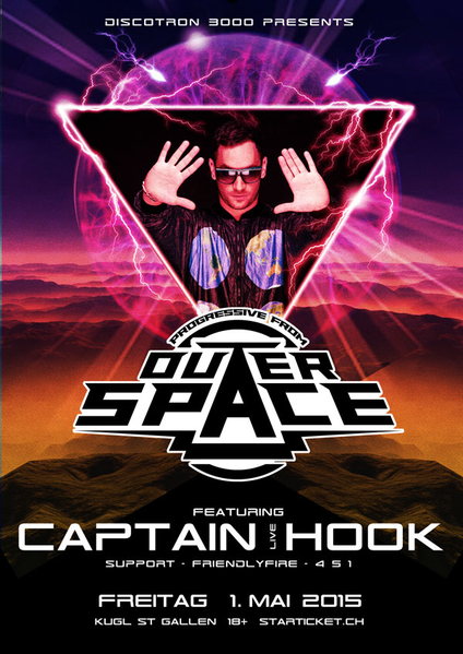 Party Flyer OUTERSPACE feat. Captain Hook 1 May '15, 23:00