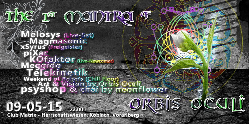 Party Flyer The First Mantra of Orbis Oculi 9 May '15, 22:00