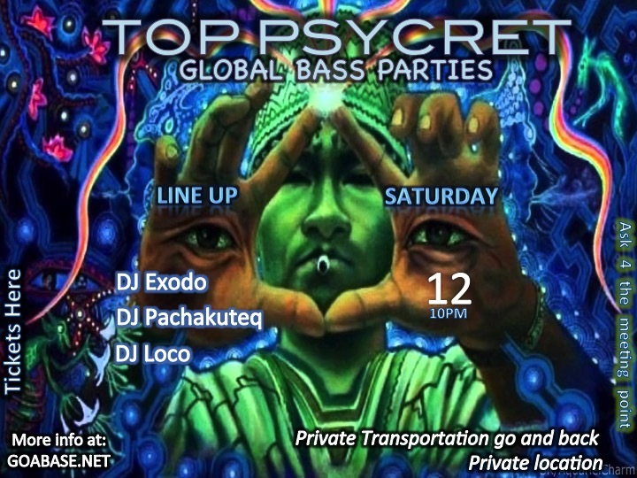 Party Flyer TOP PSYCRET GLOBAL BASS PARTIES 3 12 Sep '15, 22:00