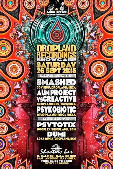 Party Flyer Dropland Recordings Showcase @ Shooters Bar (Ibiza) 26 Sep '15, 23:30