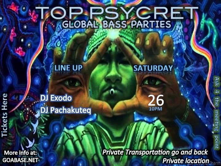 Party Flyer TOP PSYCRET GLOBAL BASS PARTIES 4 26 Sep '15, 22:00