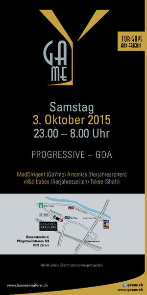 Party Flyer GaYme-Party 3 Oct '15, 23:00