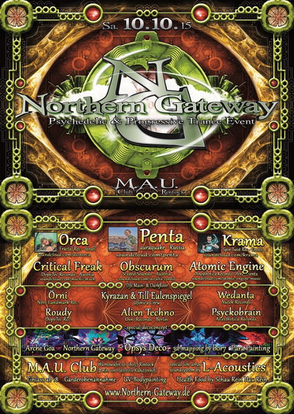 Northern Gateway mit ORCA, PENTA, KRAMA und extra Darkfloor · 10 Oct '15, 23:00