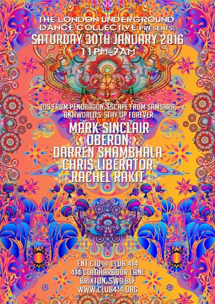 The London Underground Dance Collective Save 414 30 Jan 16 Brixton United Kingdom Goabase ॐ Parties And People