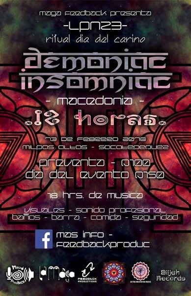 Party Flyer ॐLPN23: Ritual Dia del Cariño ॐDEMONIAC INSOMNIACॐ 13 Feb '16, 22:00