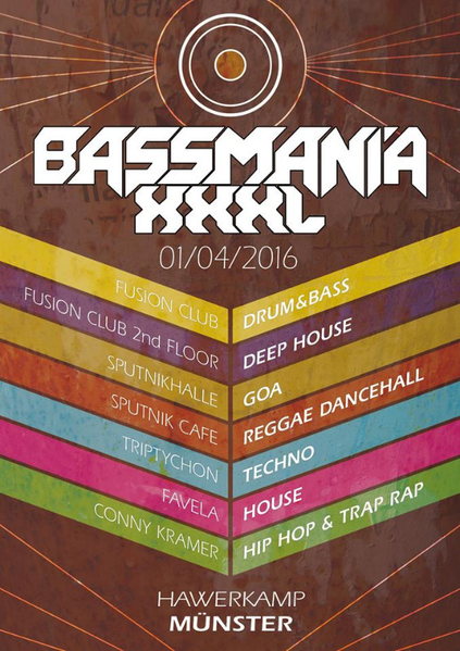 Bassmania Xxxl 7 Jahriges Jubilaum 1 Apr 2016 Munster Germany Goabase ॐ Parties And People