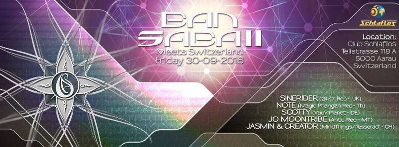 Party Flyer BAN SABAII Meets Switzerland 30 Sep '16, 22:00