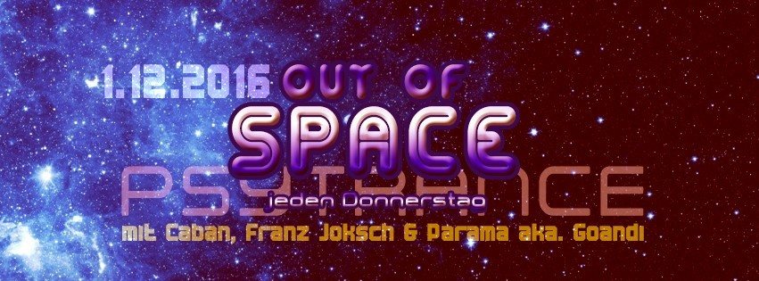 Party Flyer Out Of Space @ Weberknecht 1 Dec '16, 22:00