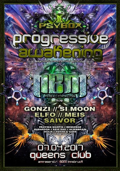 Party Flyer Psybox - Progressive Awakening - NBM Rec. Label Night 7 Apr '17, 22:00