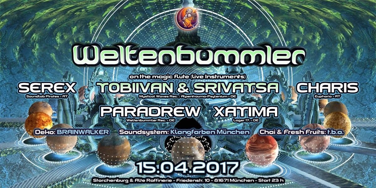 Weltenbummler with Tobiivan & Srivatsa on the magic flute 15 Apr '17, 23:00