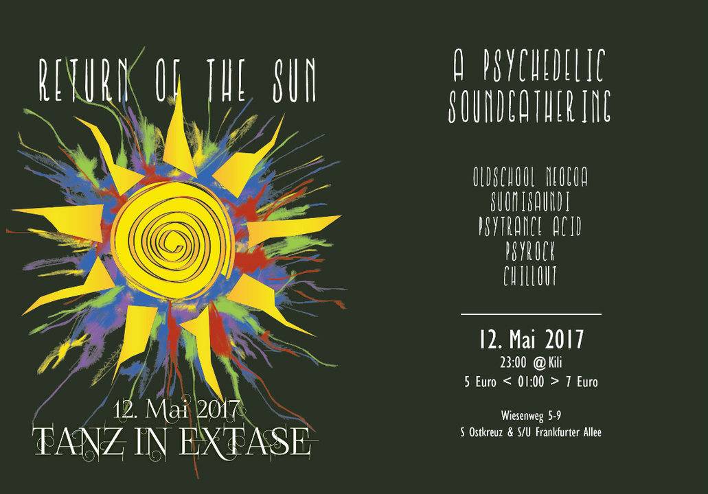 Party Flyer Return of the Sun | a Psychedelic Sound Gathering - Tanz in Ekstase 12 May '17, 23:00