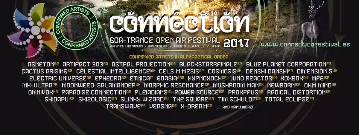 CONNECTION 2017 •٠•Open Air GoaTrance Festival٠• Old School Vibes٠• · 26  Sep 2017 · San Nicolas Del Puerto (Spain) · goabase ॐ parties and people