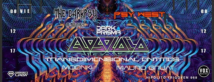 Vie 8/12 Psy West & DB: Glosolalia, Transd. Entities & Moonki · 8 Dec '17, 23:59
