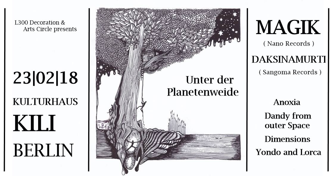 Party Flyer Unter der Planetenweide //w Magik & Daksinamurti 23 Feb '18, 23:00