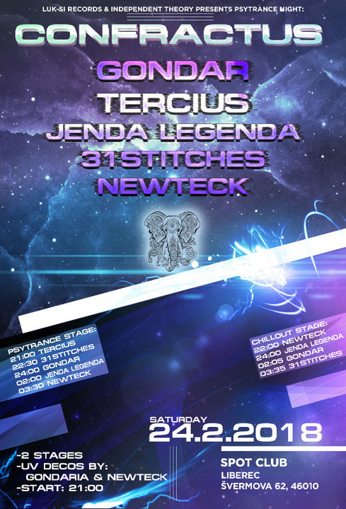 Party Flyer Confractus vol.2 // Spot Club // Psytrance sobota 24 Feb '18, 21:00