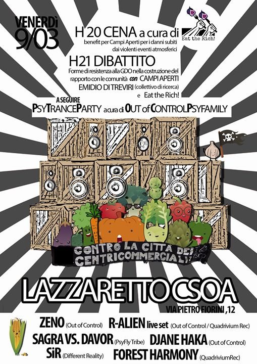 Party Flyer Forme Di Resistenza Alla GDO- PsyTrance Benefit Campi Aperti 9 Mar '18, 20:00