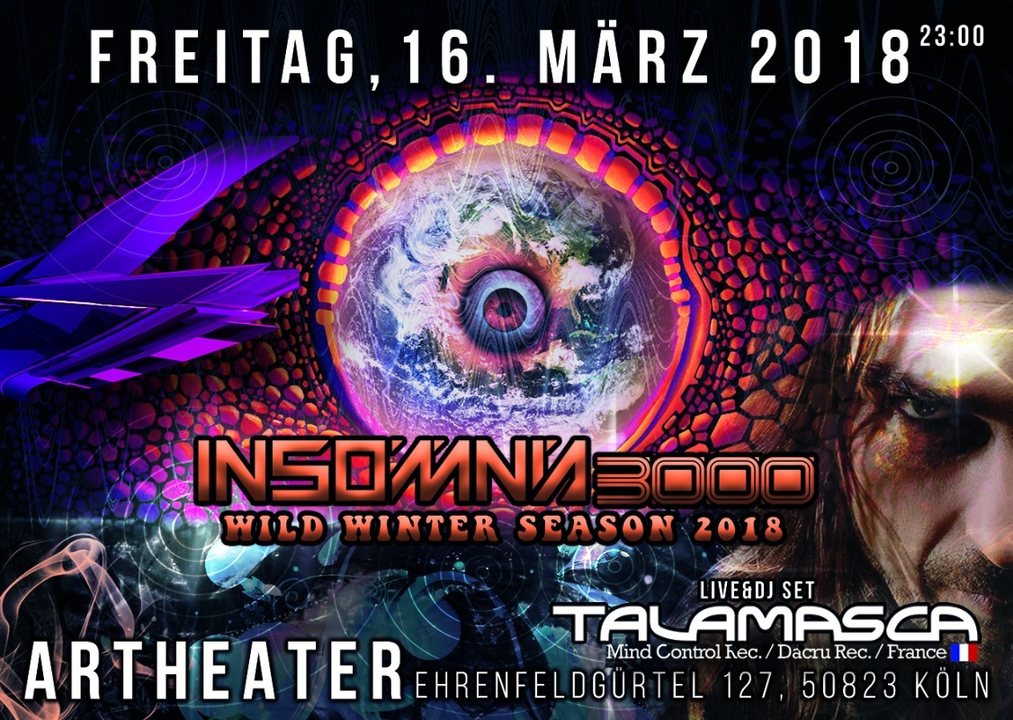 Party Flyer Insomnia 3000 / Wild Spring Season 2018 / TALAMASCA 16 Mar '18, 23:00