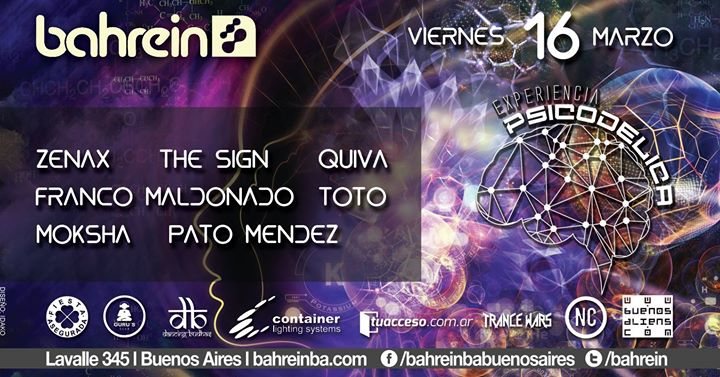 Party Flyer Viernes 16/3 Experiencia Psicodelica 5 @Bahrein 16 Mar '18, 23:59