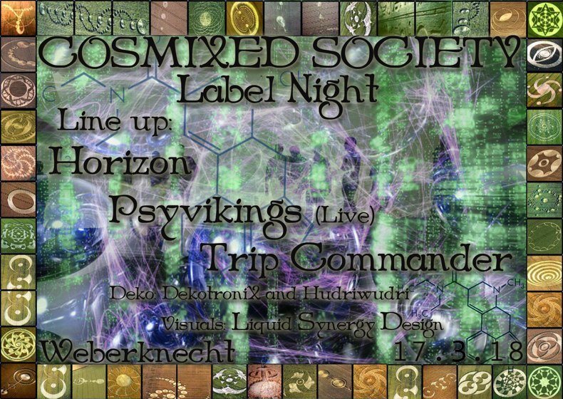 Party Flyer Cosmixed Society Label Night 17 Mar '18, 22:00