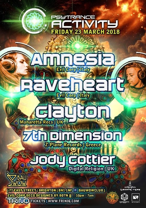 Party Flyer Psytrance Activity UK Launch at Bau Wow 23 Mar '18, 22:00