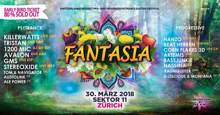 Party Flyer Fantasia presents Tristan Avalon Killerwatts GMS 1200mic 30 Mar '18, 21:30