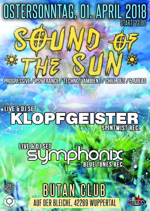 Party Flyer Sound of the Sun / Goa Indoor Festival / 5 Areas 1 Apr '18, 22:00