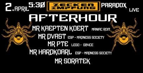 Party Flyer Afterhour presents by ZeckenImpfung 2 Apr '18, 05:30