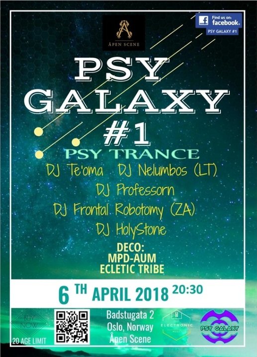 Party Flyer Psy Galaxy #1 6 Apr '18, 20:30