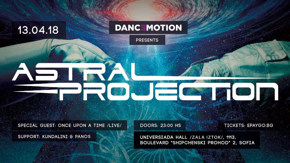 Party Flyer Danc3motion presents : Astral Projection Live 13 Apr '18, 23:00