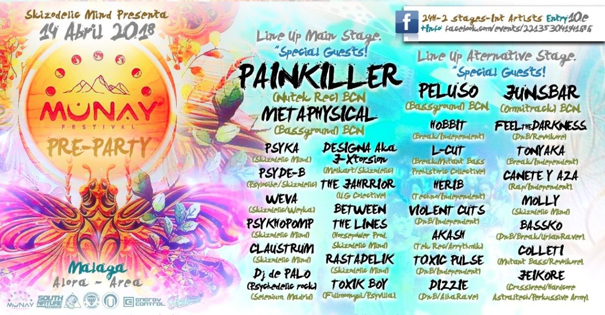 Party Flyer Teaser Party Munay Festival (Malaga.) 14 Apr '18, 16:00