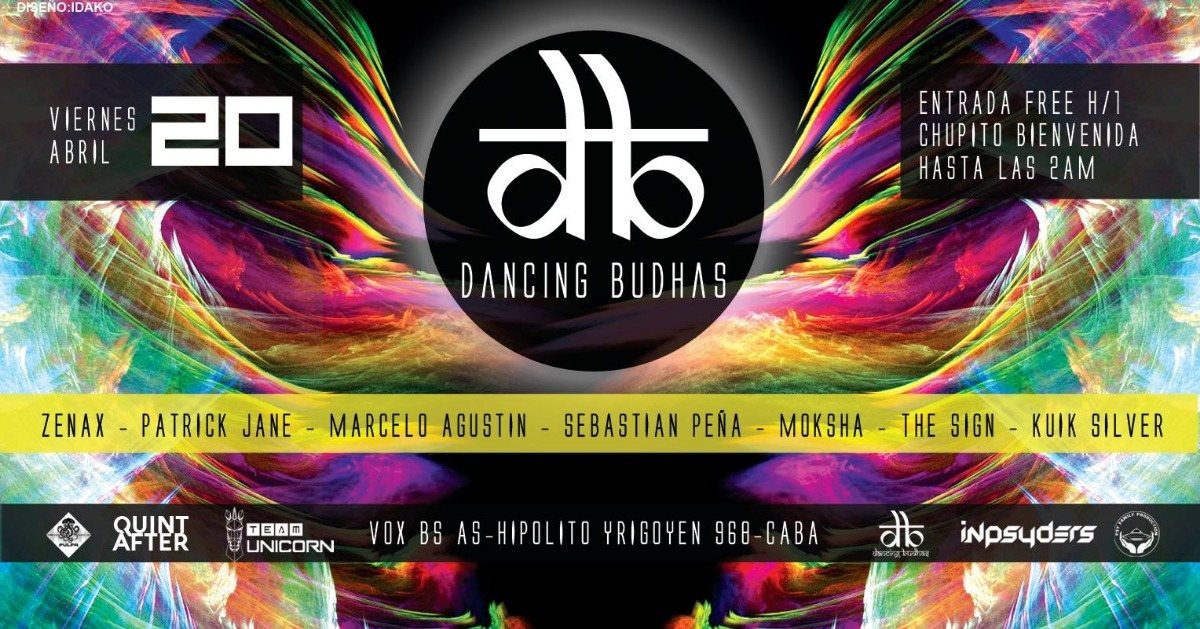 Party Flyer Dancing Budhas 20 Apr '18, 23:30