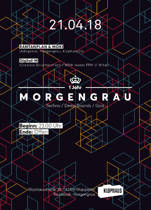 Party Flyer 1 Jahr Morgengrau 21 Apr '18, 23:00