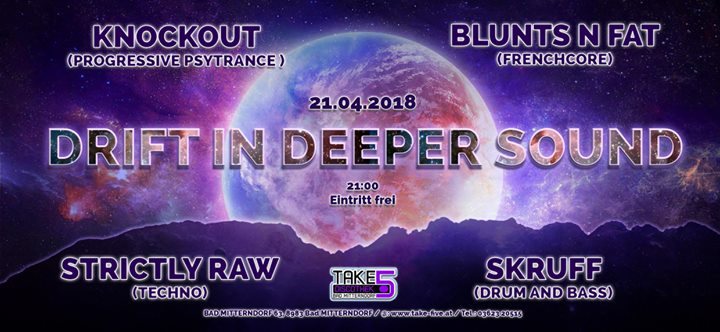 Party Flyer Drift In Deeper Sound 21 Apr '18, 21:00